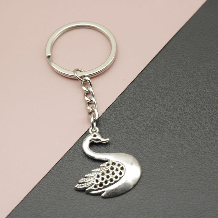 Zinc Alloy Simple Swan Keychain Bag Charm Gift