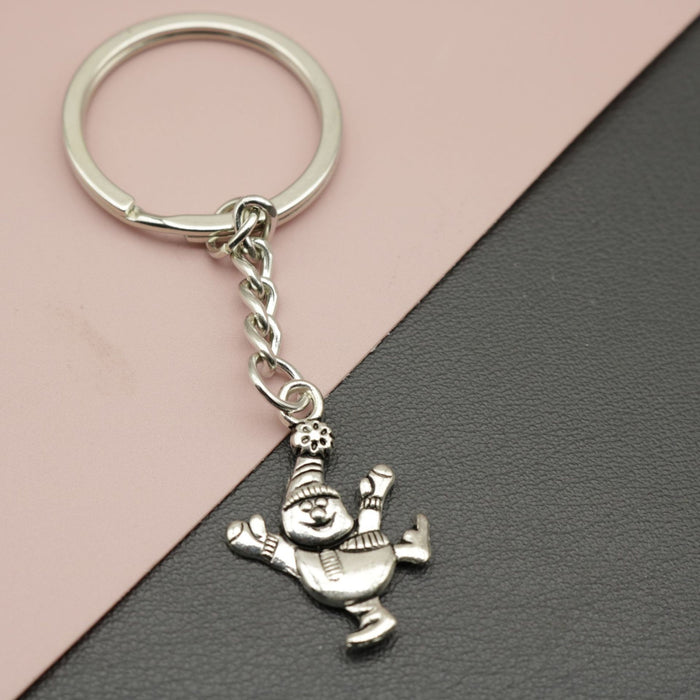 Metal Snowman Keychain Bag Charm