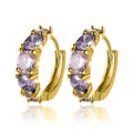 Multicolor Zircon Spliced Hoop Earrings Fashion Elegant Luxury Style Ear Jewelry view 4