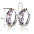 Multicolor Zircon Spliced Hoop Earrings Fashion Elegant Luxury Style Ear Jewelry view 5