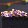 Multicolor Zircon Spliced Hoop Earrings Fashion Elegant Luxury Style Ear Jewelry view 3