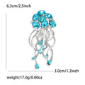 Alloy Rhinestone Jellyfish Brooch With Marquise Stones For Women's Apparel view 6