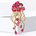 Alloy Rhinestone Jellyfish Brooch With Marquise Stones For Women's Apparel view 4