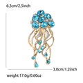 Alloy Rhinestone Jellyfish Brooch With Marquise Stones For Women's Apparel view 5