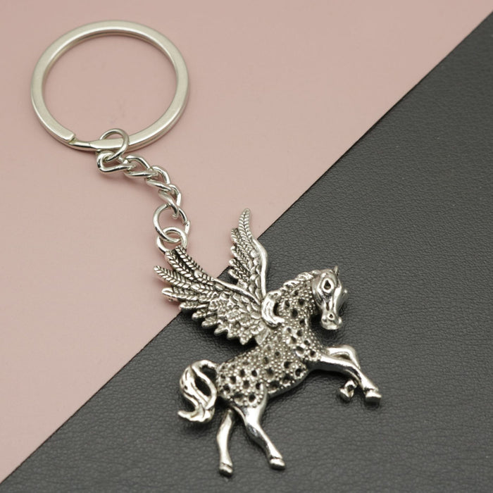 Zinc Alloy Minimalist Pegasus Keychain Bag Charm Gift
