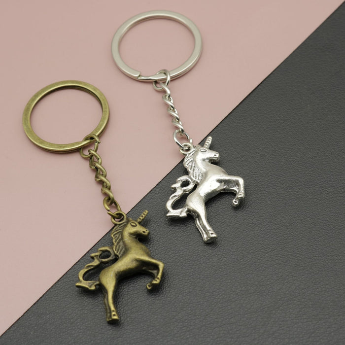 Zinc Alloy Unicorn Keychain Bag Charm Gift