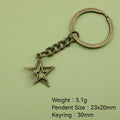Metal Minimalist Five Point Star Keychain Bag Charm view 2