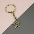 Metal Minimalist Five Point Star Keychain Bag Charm view 1