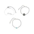Bohemian Geometric Round Anklet Set With Figure Eight Hollow Rope Splice Three Piece Foot Chain Bracelet view 5