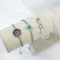 Bohemian Geometric Round Anklet Set With Figure Eight Hollow Rope Splice Three Piece Foot Chain Bracelet view 1
