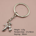 Zinc Alloy Simple Poodle Dog Keychain Bag Charm Gift view 2