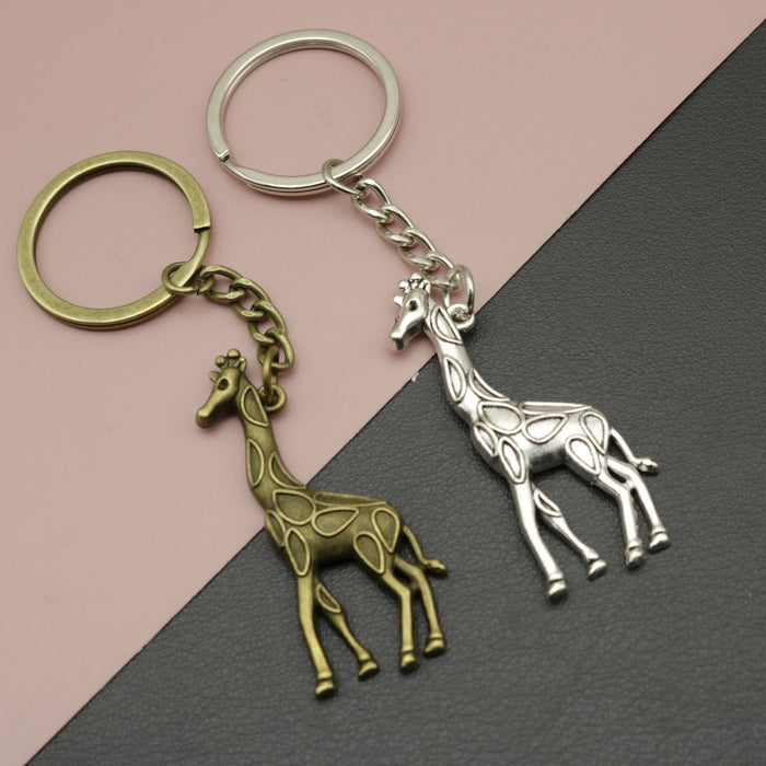 Zinc Alloy Giraffe Keychain Animal Bag Charm Gift