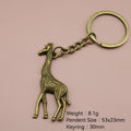 Zinc Alloy Giraffe Keychain Animal Bag Charm Gift view 2