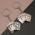 Metal Playing Card Keychain Poker Bag Charm Gift view 1
