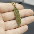 Zinc Alloy Minimalist Feather Keychain Bag Charm Gift – Antique Copper view 4