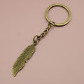 Zinc Alloy Minimalist Feather Keychain Bag Charm Gift – Antique Copper view 6