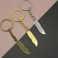 Zinc Alloy Minimalist Feather Keychain Bag Charm Gift – Antique Copper view 1