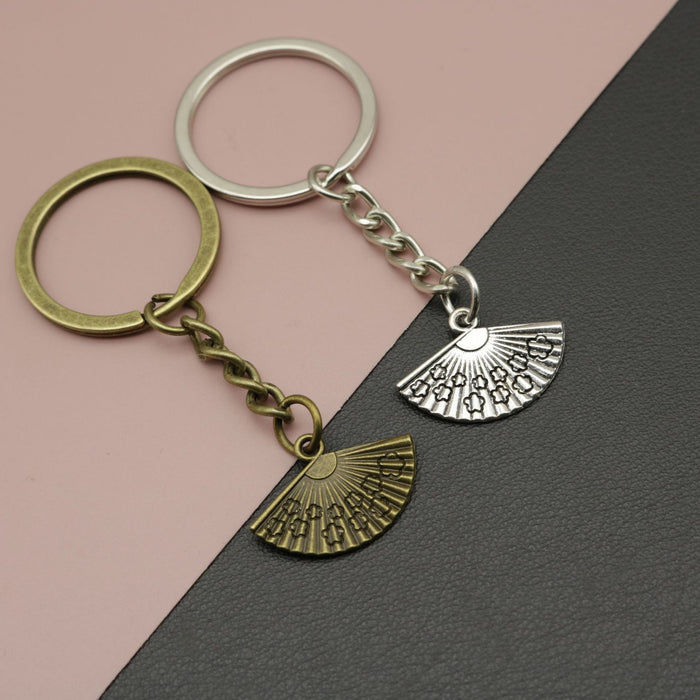 Zinc Alloy Fan Keychain for Bag Charm Gift