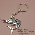 Zinc Alloy Simple Swordfish Keychain Ocean Bag Charm Gift view 2