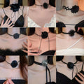 Faux Pearl Floral Mesh Flower Ribbon Choker Necklace Sweet Premium Fashion Neck Jewelry view 4