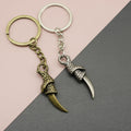 Metal Minimalist Wolf Fang Keychain Bag Charm Gift view 1