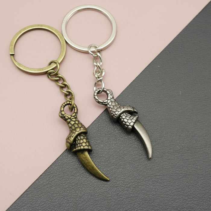 Metal Minimalist Wolf Fang Keychain Bag Charm Gift