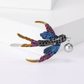 Alloy Rhinestone Swallow Brooch Pin For Daily Party Outfits view 1