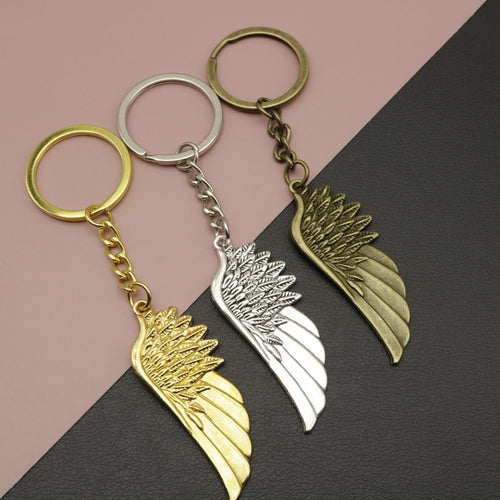 Zinc Alloy Feather Wing Keychain Minimalist Bag Charm Gift