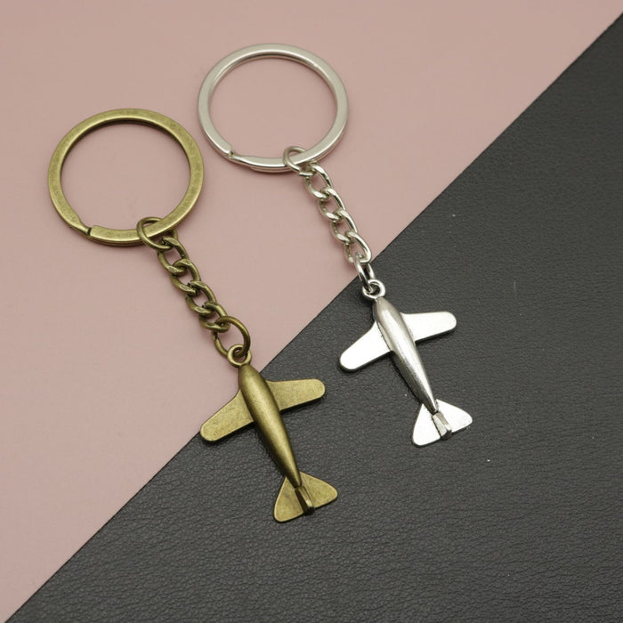 Metal Airplane Keychain Bag Charm