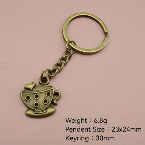 Metal Simple Cup Shape Keychain Gift Key Ring