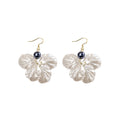 Elegant Acrylic Shell Flower Petal Pearl Bead Alloy Hook Forest Style Dangle Drop Earrings view 5