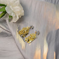 Elegant Alloy Metal Leaf Tassel Drop Earrings, Minimalist Wheat Fringe Long Dangle Stud Earrings view 4