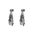 Elegant Alloy Metal Leaf Tassel Drop Earrings, Minimalist Wheat Fringe Long Dangle Stud Earrings view 5