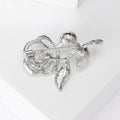 Alloy Rhinestone Rose Pearl Brooch Pin For Women's Clothing view 3