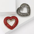 Vintage Alloy Heart Brooch Elegant Lapel Pin For Women's Clothing view 1