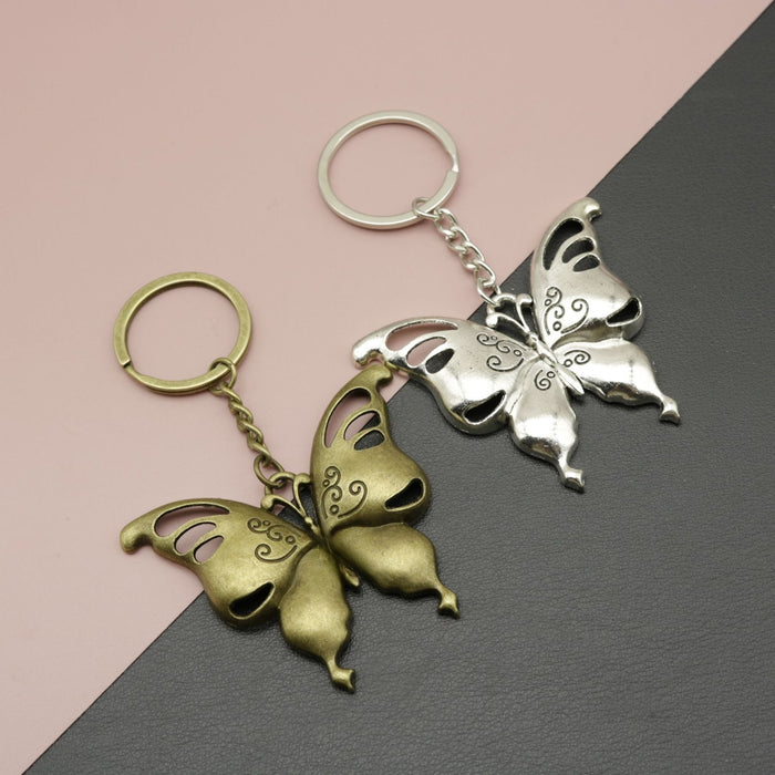 Metal Minimalist Butterfly Keychain Bag Charm – Antique Copper