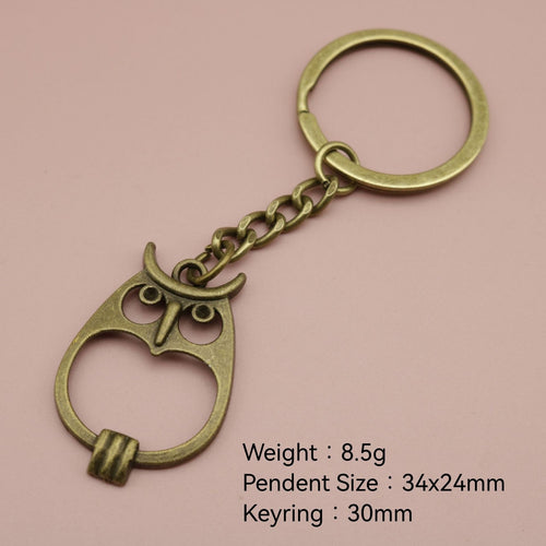 Zinc Alloy Simple Owl Keychain Bag Charm Gift (7686)