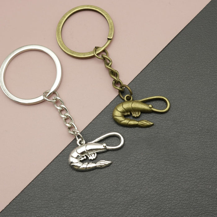 Zinc Alloy Shrimp Keychain Bag Charm Fashion Accessory