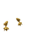 18K Gold Plated Copper Koi Fish Stud Earrings, New Chinese Style Vintage Elegant Jewelry view 5