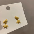 18K Gold Plated Copper Koi Fish Stud Earrings, New Chinese Style Vintage Elegant Jewelry view 2