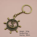 Metal Anchor And Wheel Keychain Bag Charm Gift view 2