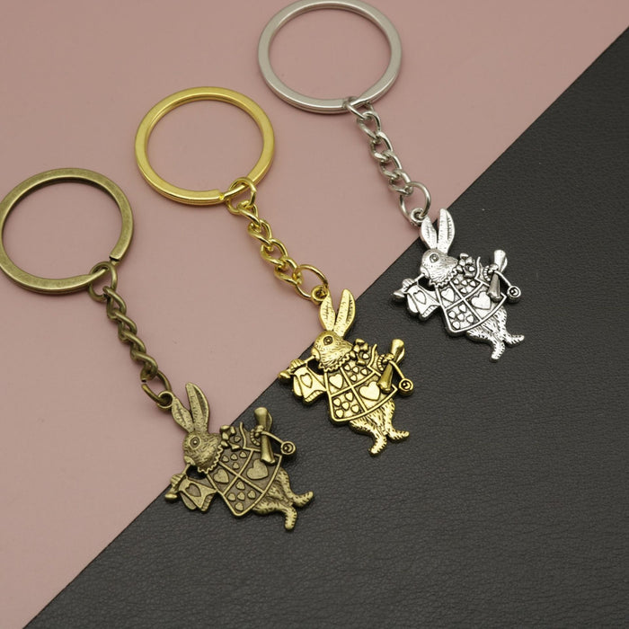 Zinc Alloy Poker Rabbit Keychain Bag Charm Gift – Antique Copper
