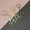 Zinc Alloy Minimalist Antler Keychain Bag Charm Gift view 1