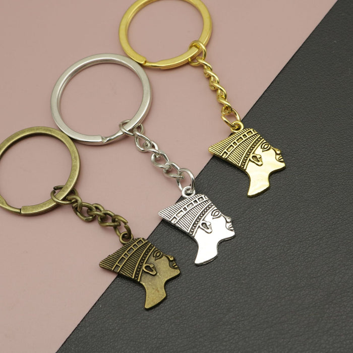 Metal Pharaoh Keychain Key Ring Bag Charm Gift