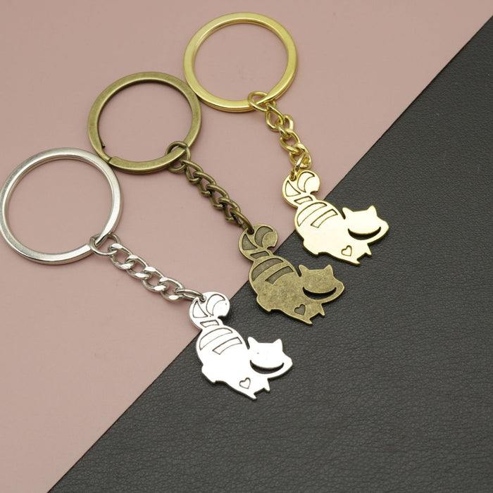 Zinc Alloy Simple Cat Keychain Bag Charm Gift