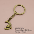 Alloy Rabbit Moon Keychain Bag Charm view 2