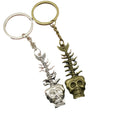 Metal Minimalist Skull Fish Bone Keychain Bag Charm view 5