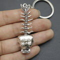 Metal Minimalist Skull Fish Bone Keychain Bag Charm view 4