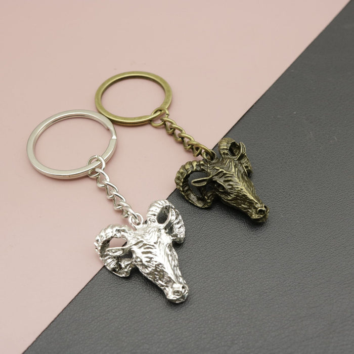 Zinc Alloy Ram Head Keychain For Bag Charm Gift