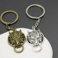 Zinc Alloy Minimalist Wolf Head Keychain Bag Charm Gift view 3